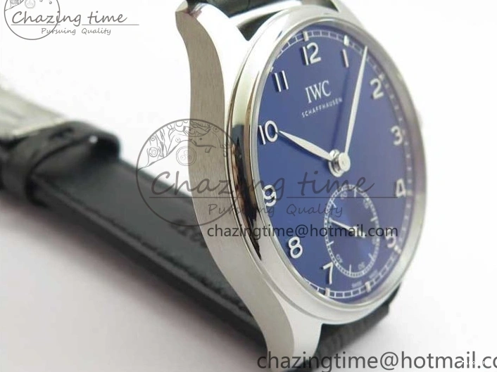 MIROTIME 0519 TimelessDesign Portuguese IW358304 ZF 1:1 Best Edition SS Blue Dial on Leather Strap A 7078